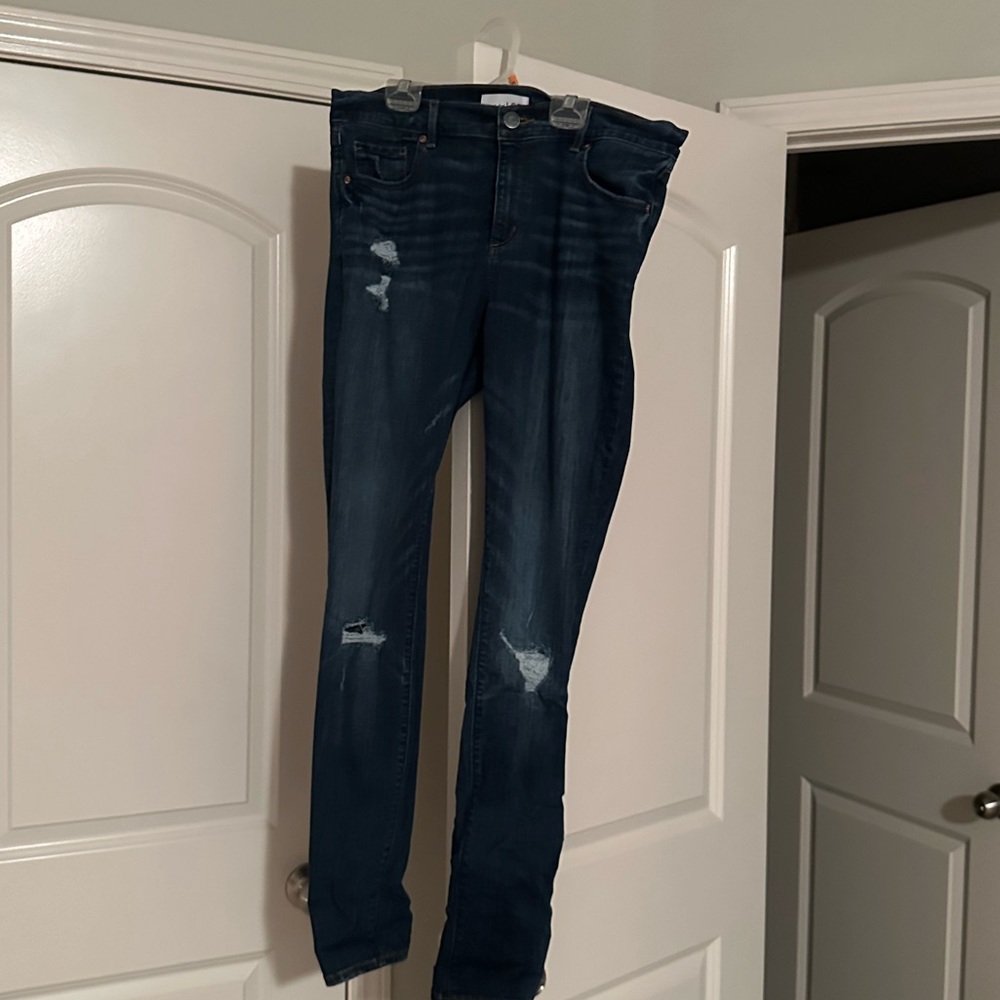 Loft modern skinny ripped jeans